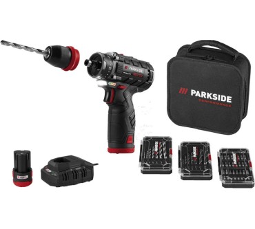 Produktbild Lidl / Parkside Performance Bohrschrauber-Starterset PBSPA 12 E4 mit Akkus und Ladegerät
