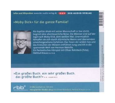 Produktbild Herman Melville Moby Dick. Hörspiel für Kinder