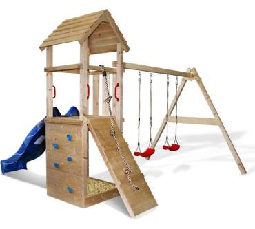 Produktbild Serina Spielturm Kletterturm mit Rutsche 2 Schaukeln