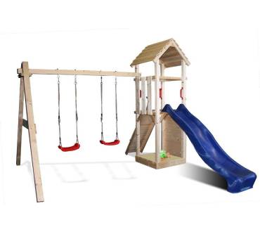 Produktbild Serina Spielturm Kletterturm mit Rutsche 2 Schaukeln