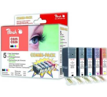 Produktbild Peach Ersatzpatronen für Canon (C526 Black, C525 Black/Cyan/Magenta/Yellow)