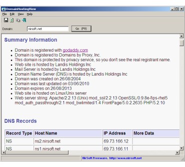 Produktbild NirSoft DomainHostingView
