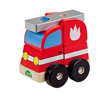 Produktbild Lena Spielwaren Holzsteckfahrzeug Feuerwehr