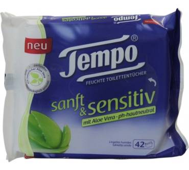 Produktbild SCA Hygiene Products Tempo Sanft & Sensitiv mit Aloe Vera Feuchte Toilettentücher