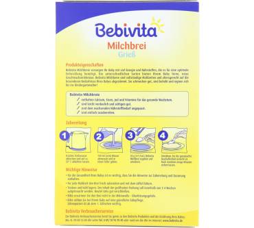 Produktbild Bebivita Milchbrei Grieß