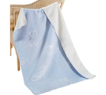 Produktbild Richter Textilien Babydecke hellblau/weiße Motive