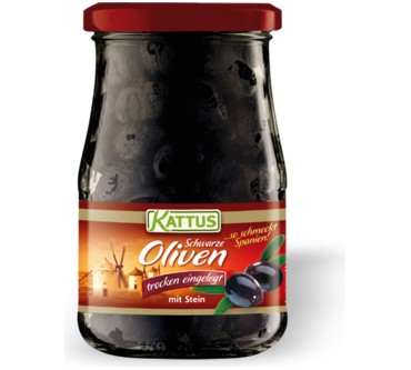 Produktbild Kattus Schwarze Oliven (trocken eingelegt, mit Stein)