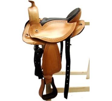 Produktbild A&M Reitsport Baumloser Westernsattel Michigan Büffelleder