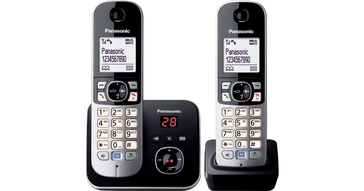 Panasonic KX-TG6812GB DECT-Schnurlostelefon - Strahlungsarm Mit Großem Display, Anrufsperre & Freisprechfunktion (schwarz)