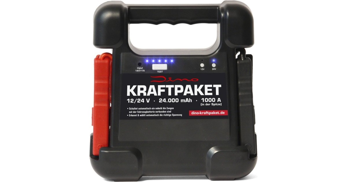 Dino KRAFTPAKET Kfz-Batterielade-/Starthilfegerät, 12/24 V, 1-40 A  Ladestrom, 250 A Starthilfestrom