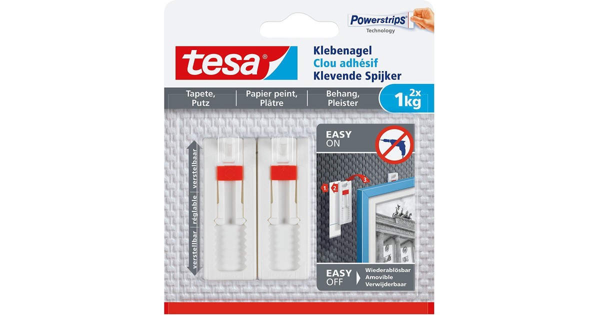 Tesa Verstellbarer Klebenagel Fur Tapeten Und Putz 1kg Test Testberichte De 