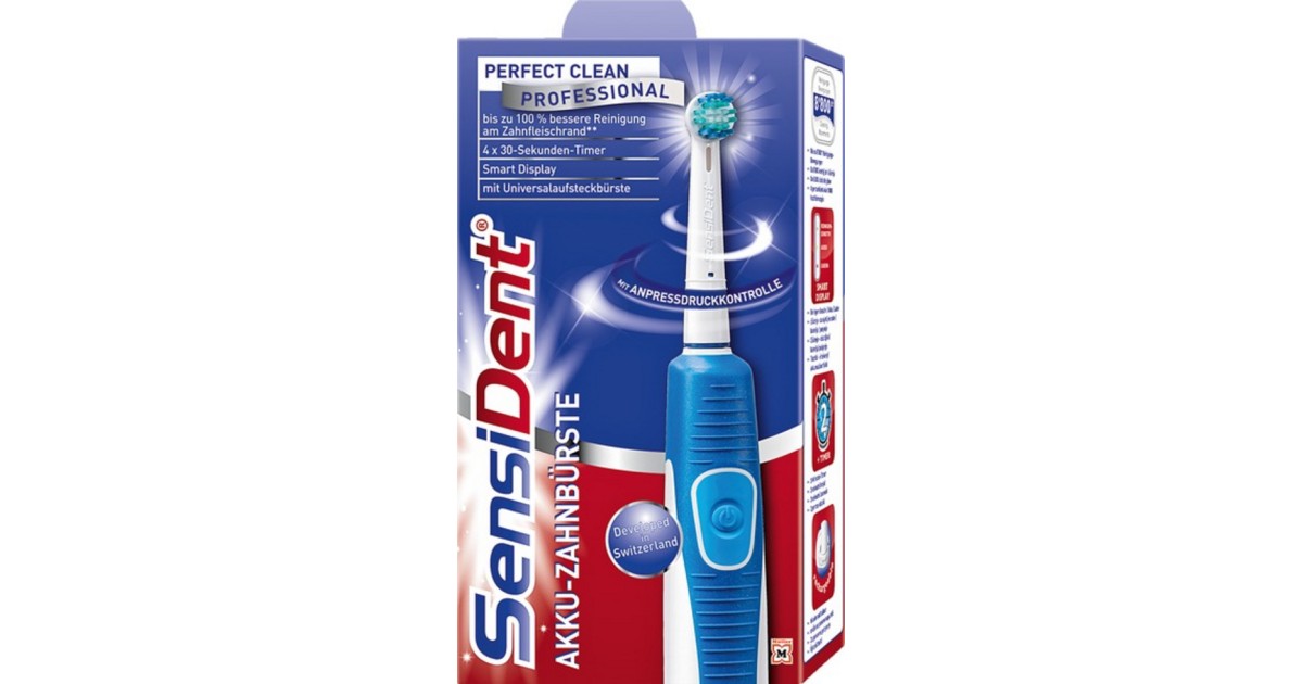 Sensident Elektrische Zahnbürste Perfect Clean Professional Müller / SensiDent Akku-Zahnbürste Perfect Clean Professional im Test