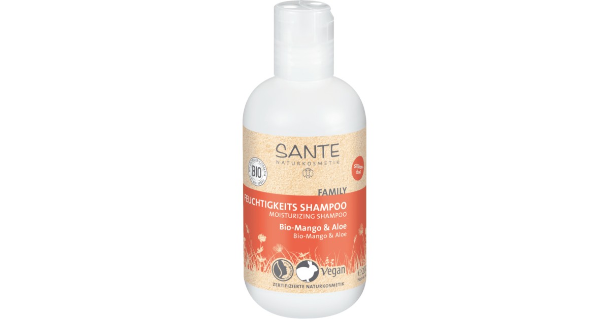 Test: Bio-Mango Feuchtigkeits-Shampoo Naturkosmetik Aloe sehr gut Family 1,4 im Sante &