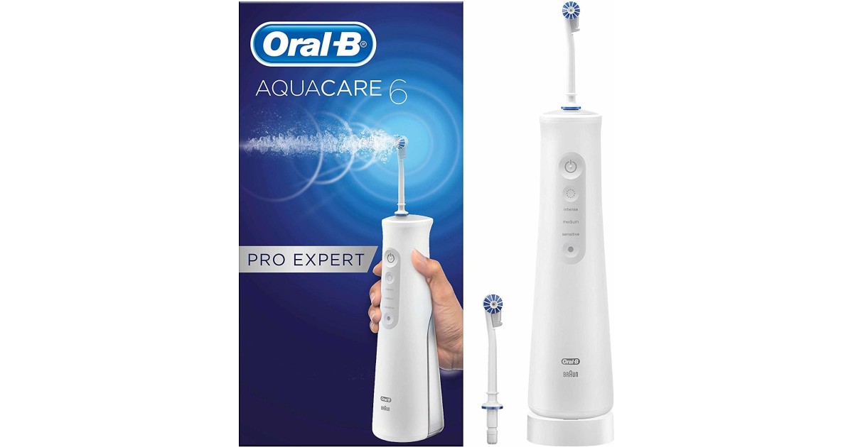 Oral-B AquaCare Pro-Expert Irrigator – Mit Oxyjet-Technologie, 3 Aufsätze, Kabellos