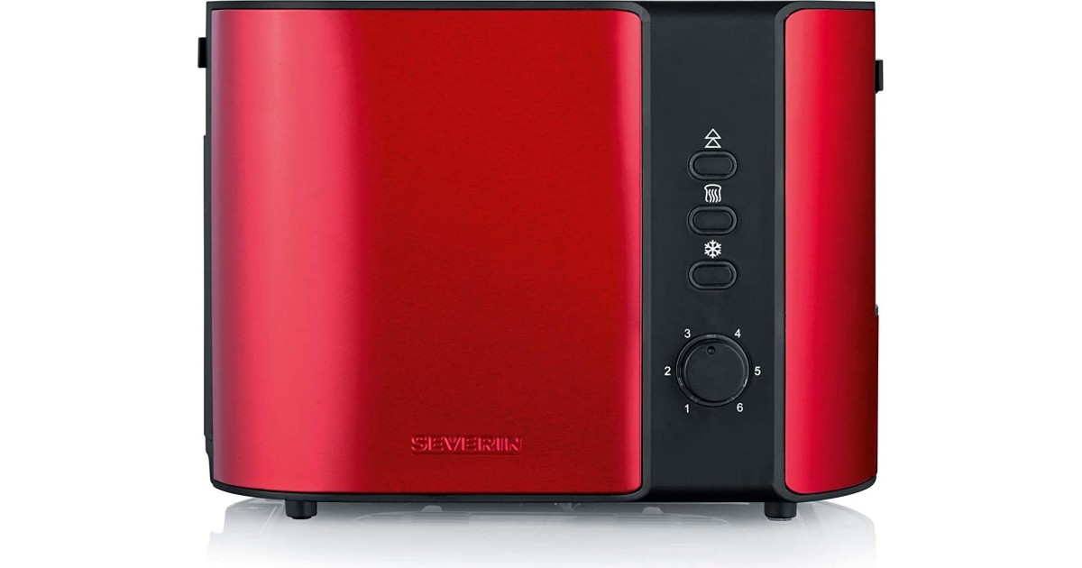 SEVERIN 2-snijden broodrooster AT 2217, 800 watt, rood/zwart