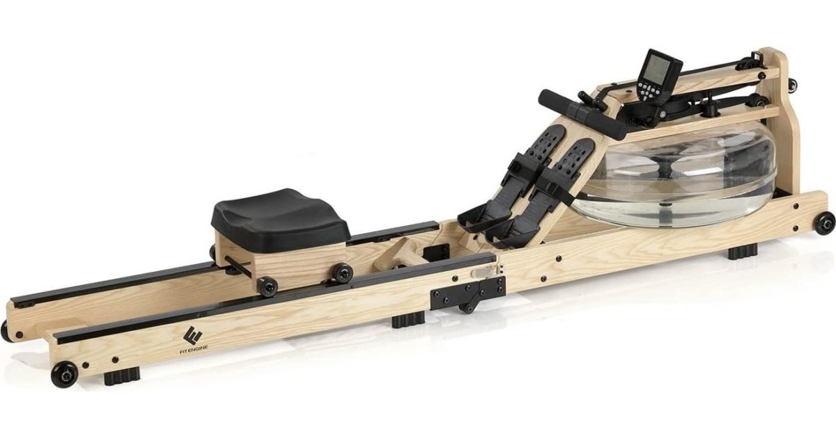 FitEngine Wasser-Rudergerät Klappbar: 2,1 gut | Platzsparender Echtholz ...