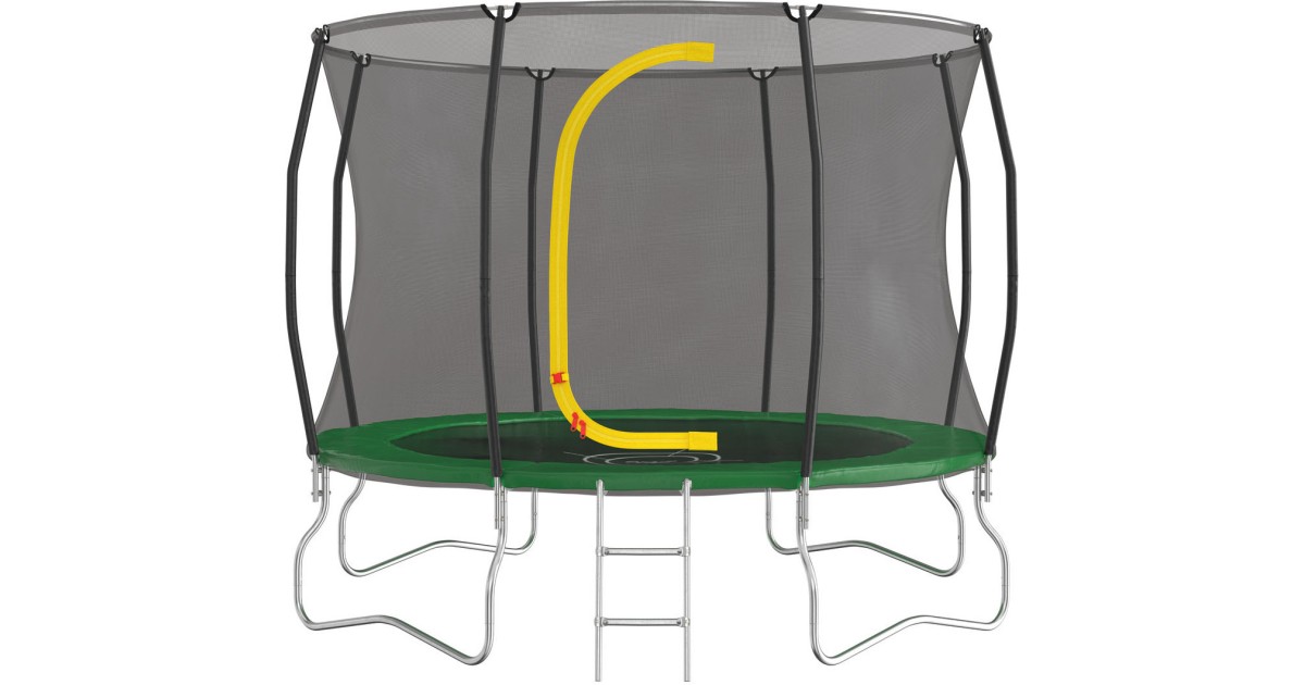 SAIBERTAN Gartentrampolin 244-366 Cm - EXTRA STARK Mit Sicherheitsnetz & Leiter