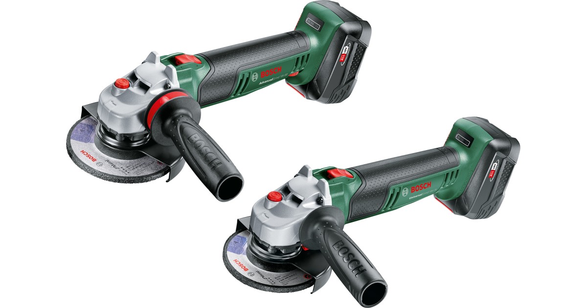 Bosch Universal Grind 18V-75 Accu-compacte haakse slijper, zonder accu, 18 volt systeem, voor slijpen, scheiden en borstelen in verschillende materialen, in doos