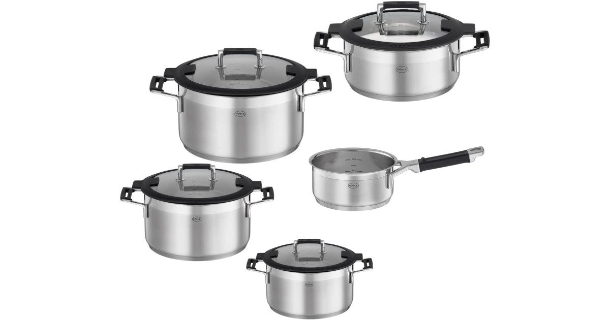 RÖSLE Silence Pro braadpan rechthoekig, hoogwaardige braadpan met glazen deksel, roestvrij staal 18/10, geschikt voor inductie, vaatwasmachinebestendig, zilver