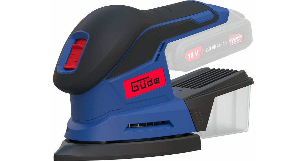 Levigatrice A Delta A Batteria Güde DS 18-0 - 18V Con Scatola Raccolta Polvere - Per Legno, Cartongesso E Superfici Irregolari - Compatta E Leggera - Foto 7