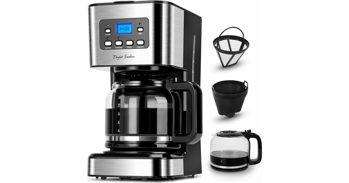 Taylor Swoden Koffiezetapparaat Filterkoffie - Koffiemachine 1.5L/ 12