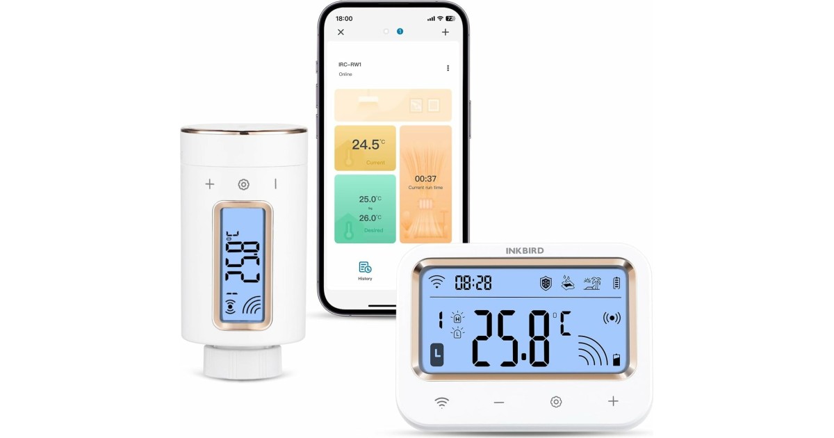 Inkbird IRC-RW1 WLAN Heizkörperthermostat Mit Gateway, App