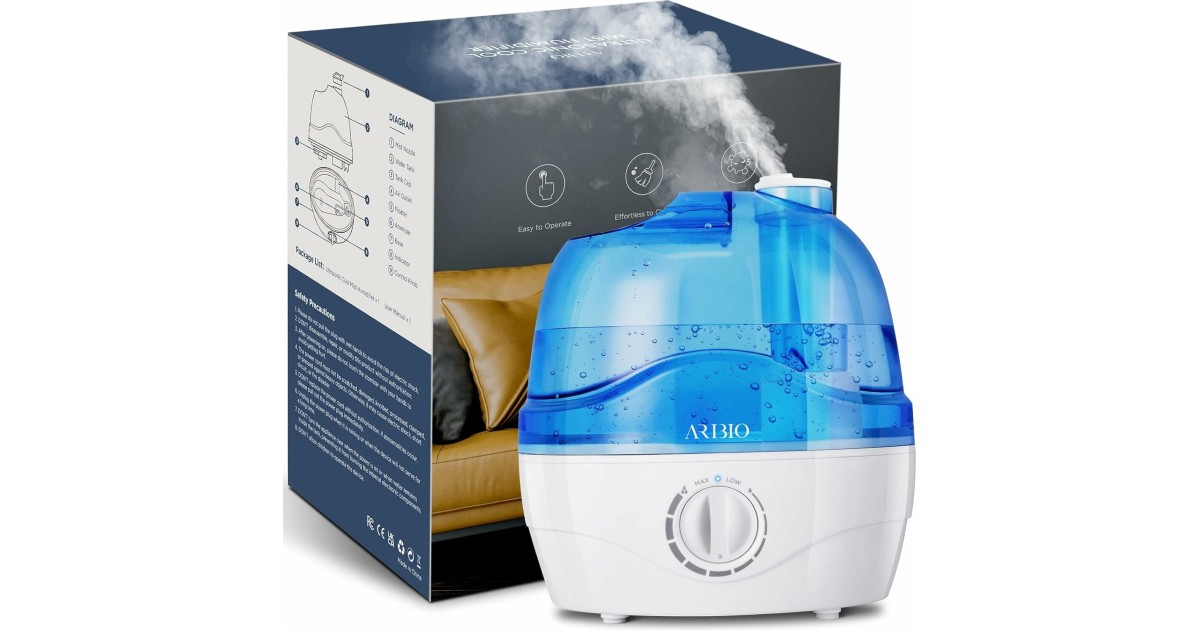 Aribio Ultrasonic Cool Mist Humidifier: 1,8 gut