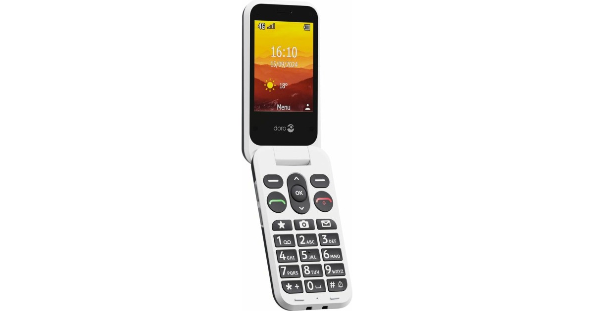 Doro 2820 Senioren-Handy – 4G Klapptelefon Mit Notruftaste, Großen Tasten & Ladestation – Blau/weiß