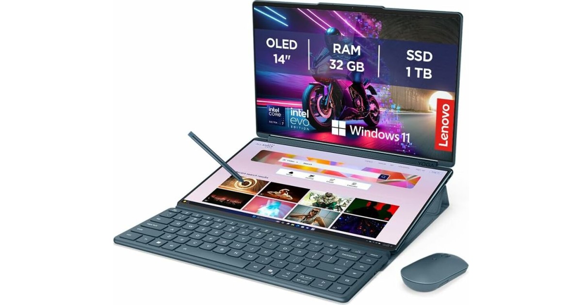 Lenovo Yoga Book 9i : un PC portable à deux écrans taillé pour la