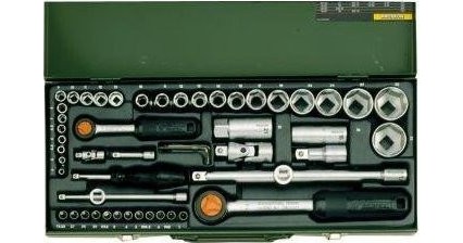 SK Steckschlüssel-Set 56-teilig – Metrisch & SAE, Mit 160-Zahn-Ratsche, 3/8" Antrieb, CR-V-Stahl, In EVA-Koffer