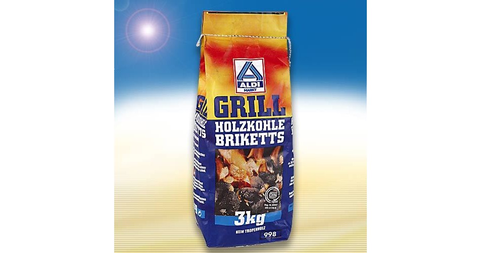 Aldi Nord Carbo Grill Holzkohle Briketts im Test 2,4 gut
