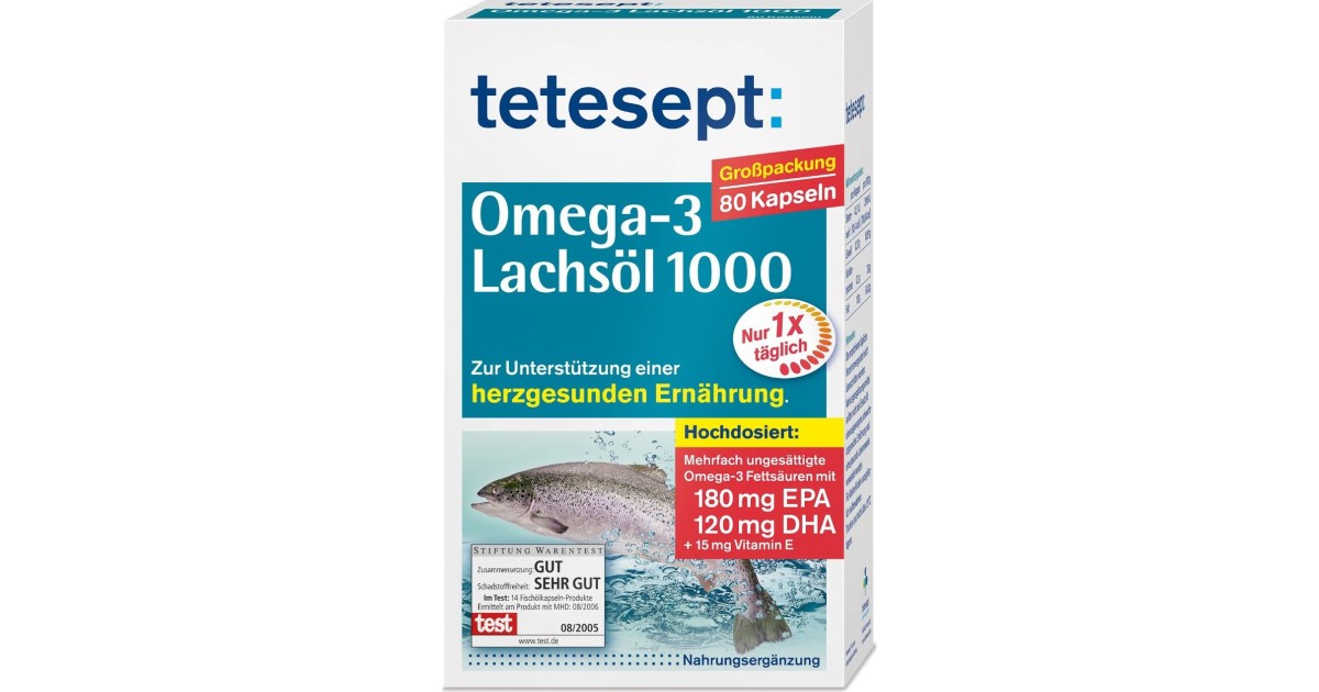 Tetesept Omega3 Lachsöl 1000, Kapseln im Test