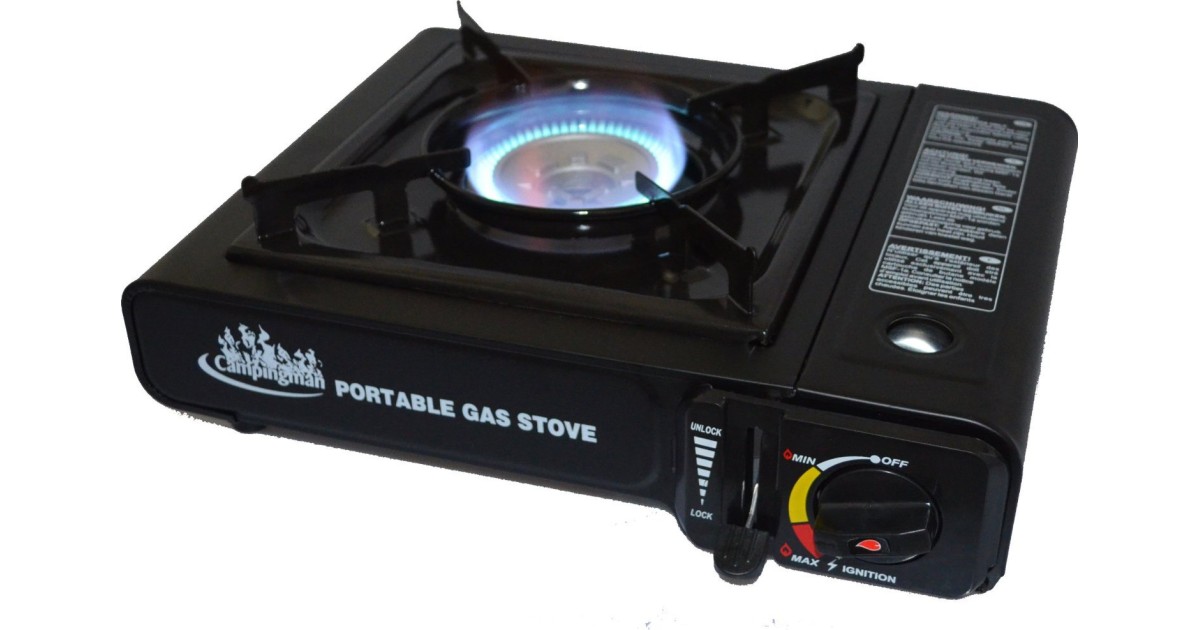 Campingman Portable Gas Stove with Carry Box Warme Speisen und