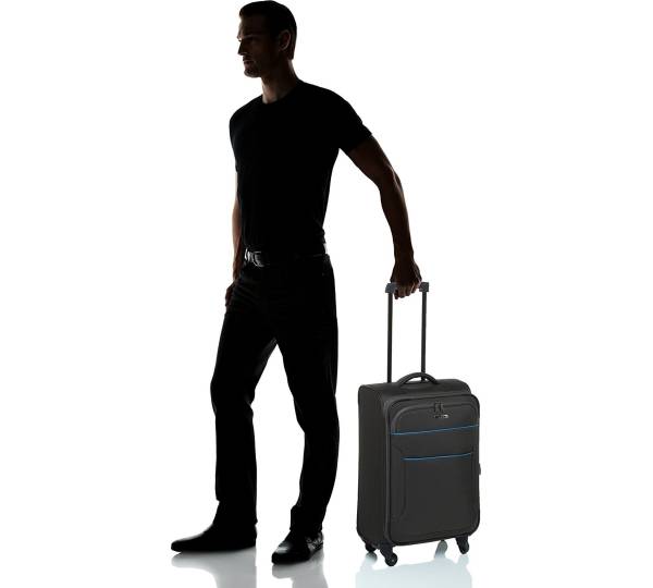 Travelite Derby Rolling Suitcase, Classic, Robust and Light Soft Luggage Trolley with 4 Wheels in 4 Colours, Blue