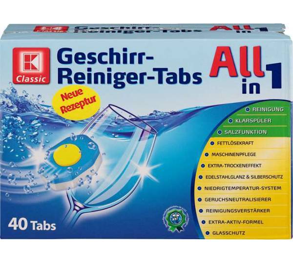 K Classic Geschirr Reiniger Tabs All In 1 Kaufland / K-Classic Geschirr-Reiniger-Tabs All in 1 im Test: 2,3 gut