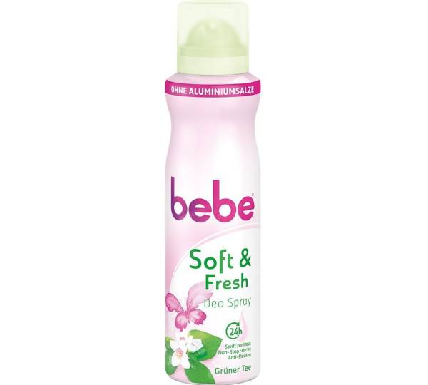 bebe Soft & Fresh Deo Spray Grüner Tee 1,6 gut Preiswertes Deo ohne kritische Inhaltsstoffe