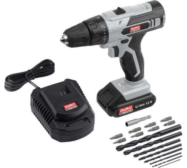 Aldi Nord / Duro Pro AkkuBohrschrauber mit Schiebeakku (12 Volt
