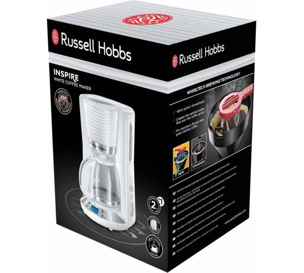 Russell Hobbs Inspire Black Digitale Glas-Kaffeemaschine 24391-56
