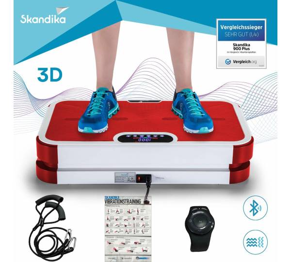 skandika home vibration plate 900 plus vibrationsplatte erfahrungen Skandika 900 Plus Vibration Plate, Non-Slip, Bluetooth Music, Training  Bands, Exclusive Remote Control, Training Poster [English Language Not main image 0