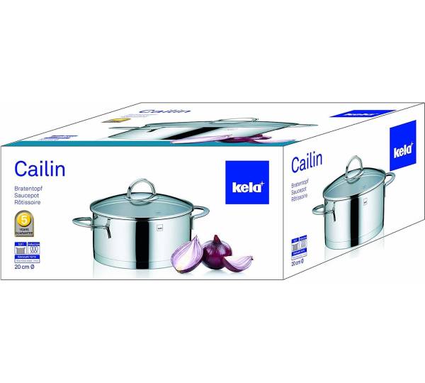 Kela Universaldünster Cailin Mit Glasdeckel - 20 Cm, 3,0 L, Induktionsgeeignet