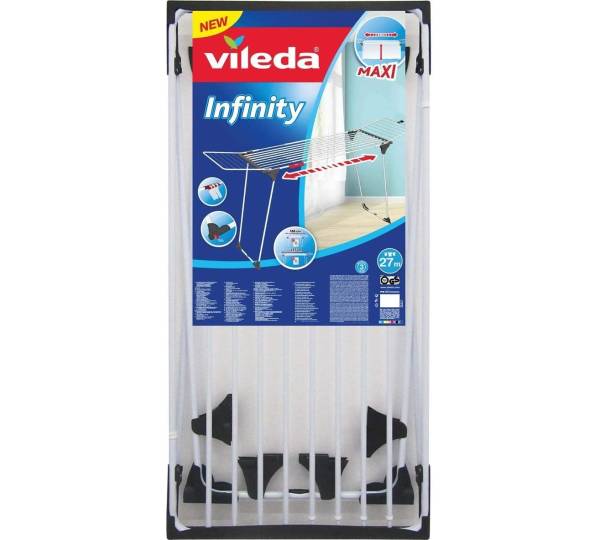 Vileda Infinity: 1,6 gut | Erweiterbarer Wäscheständer mit Platz für bis zu  drei Wäscheladungen