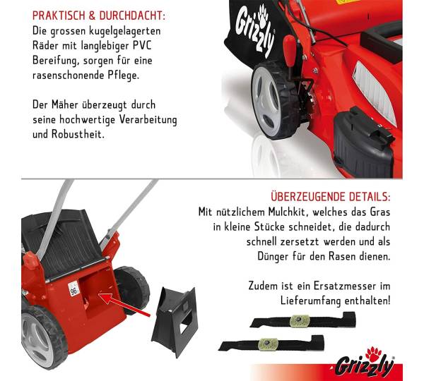 Grizzly Tools Rasenmähermesser – Ersatzmesser Für ERM 1846 GTA Elektromäher