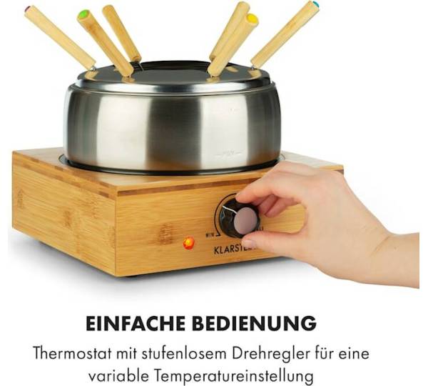 Klarstein Bambus Fondue: 1,8 gut | Optisches Highlight ohne Schnickschnack