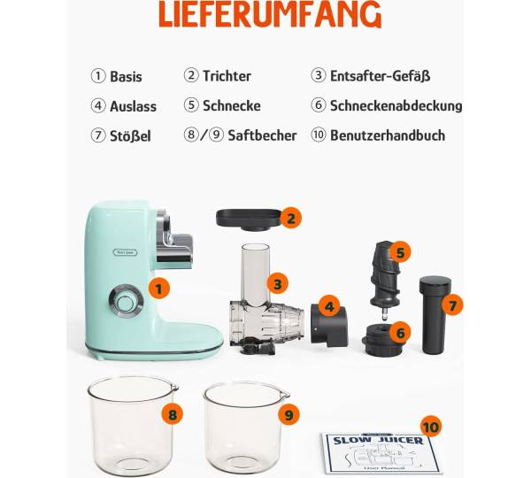 Hazel Quinn スロージューサー XZJ001 Hazel Quinn XZJ001: 1,8 gut