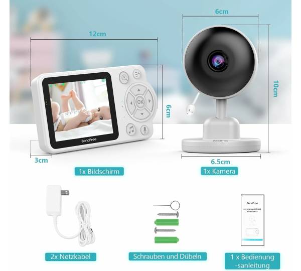 OBVHNUA Babyphone Mit Kamera 4,3 Zoll Video Babypho Produktbild-Vorschau 7
