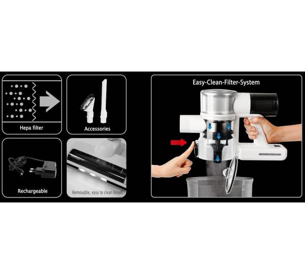 Emerio 3-in-1 Cordless Vacuum Cleaner - 24000Pa Strong Suction, H11 HEPA Filter, LED Light, 40 Min Runtime - View #7