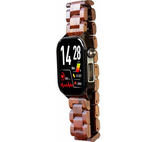 Knauermann PRO 3 (2024) zwart - gezondheidshorloge smartwatch met telefoonfunctie - ECG HRV en SOS-functie - AMOLED-display, BT Bluetooth - slaapapneu - siliconen band roze, 14-24, siliconen roos