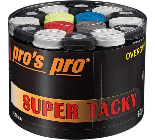 Pro's Pro Super Tacky – Lot De 10 Grips De Tennis Multicolores, épaisseur 0,5 Mm, Pour Raquettes Et Autres Sports