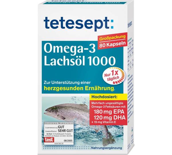 Tetesept Omega3 Lachsöl 1000, Kapseln im Test