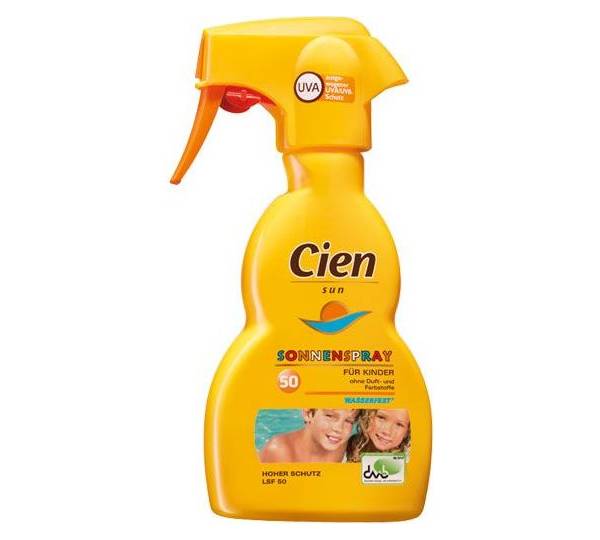 Lidl / Cien Sun Sonnenspray für Kinder LSF 50 Test Testberichte.de